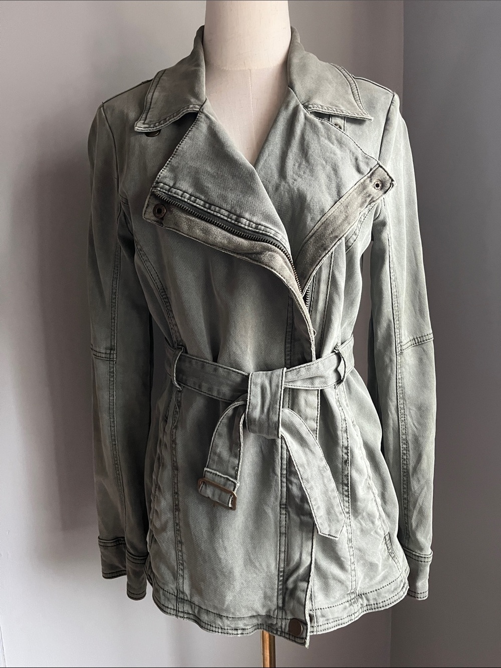 Anthropologie Olive Green Belted Cargo Jacket - Size S